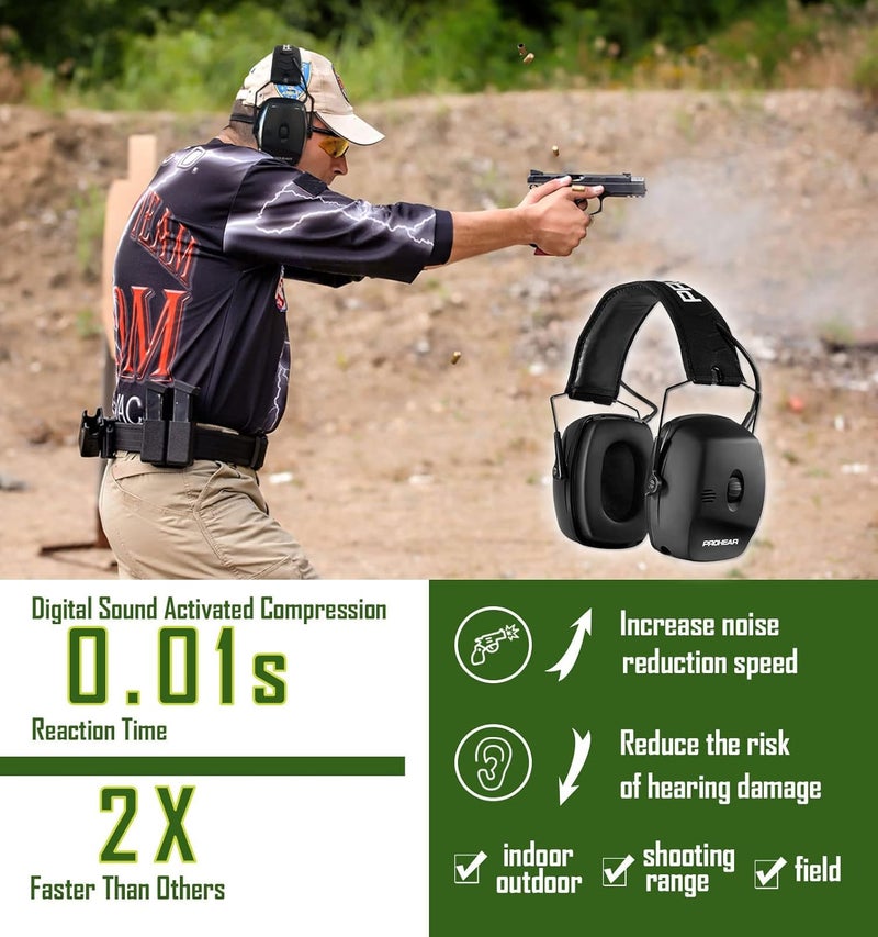 PROHEAR Arc Rail Adapter for Helmet Shooting Ear Protection Earmuffs, NRR 23dB Noise Reduction Hearing Protection for Hunting - Image 3